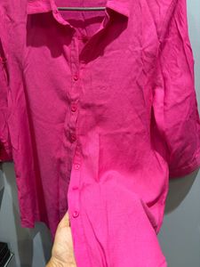 Vibrant Pink Button-Up Shirt