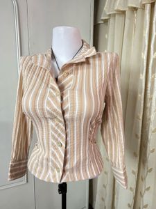 Striped Button-Up Blouse