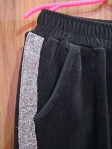 black  Joggers with Glitter Stripe🎀
