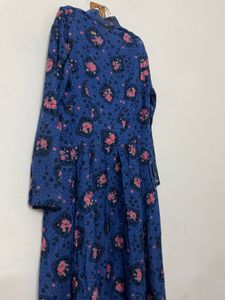 Elegant Blue Floral Maxi Dress