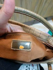 Stylish Tan Croc Embossed Shoulder Bag