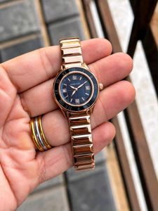 Elegant Gold Tone Swarovski Watch