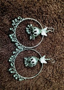 Boho Butterfly Jhumka Hoop Earrings