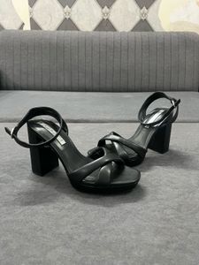Black Block Heel Sandals