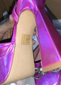 pink metallic heels