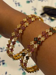 Embellished Gold Bangles