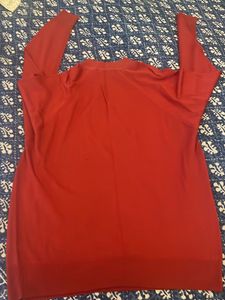 Men’s Sweater, Pure Wool, Size L, Maroonish rust C