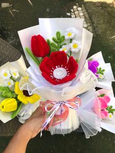 Handmade Crocheted Flower Bouquet