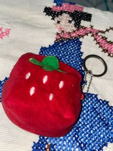 Strawberry Keychain Pouch