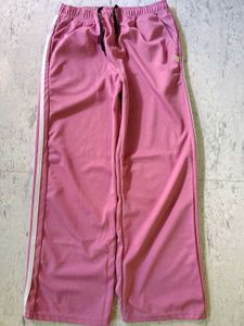 Y2k Pink Track Pants with White Stripes