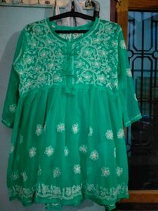 Green Embroidered Top