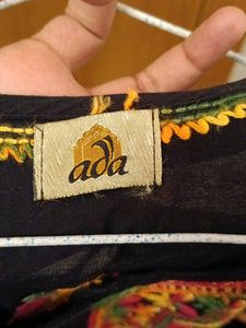 ADA Chicken Embroidered S Sized Black Kurti For Women