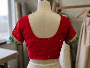 Red Embroidered Blouse