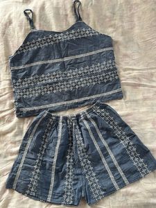 Cute Blue & White Matching Set