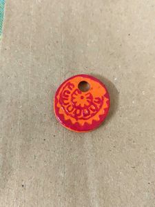 Orange Boho Pendant Necklace