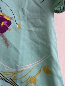 Aqua Floral Print Top