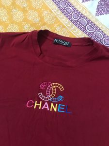 Stylish Maroon T-Shirt with Logo