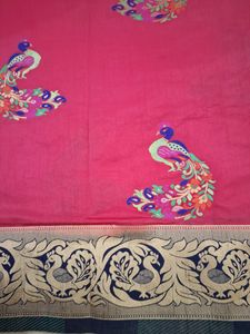 Beautiful Peacock Motifs Saree