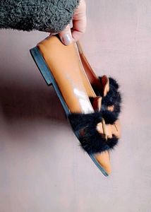 Fur Trim Mules