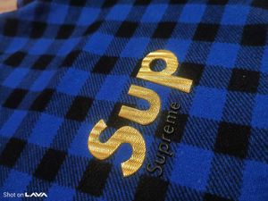 Blue Checkered "Sup" Shirt