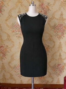 Embellished Black Sheath Korean Dress