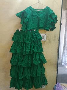 AACHHO Women's Stylish Green Lehnga Choli
