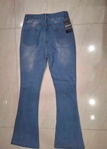 Women's Flared Blue Denim Jeans