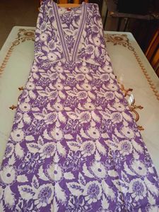 Purple Floral Kurta Set