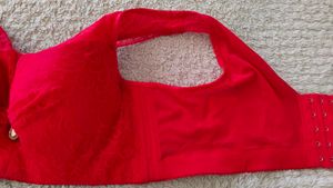 Red Lace Bra with Jewel Detail