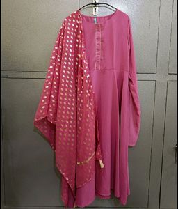 Pink Kurti With Dupatta From Myntra