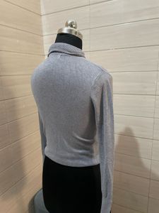 ZARA Gray Turtleneck Long Sleeve Top
