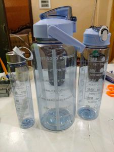 Random Colour Set of 3 Motivational Water Bottles