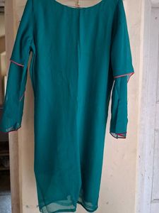 Teal Embroidered Kurta