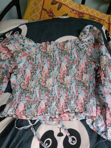 Floral Print Long Sleeve Blouse
