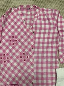 Pink Checkered Kurti Pant Set