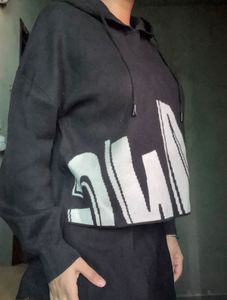 Cropped hoodie with BANG typography