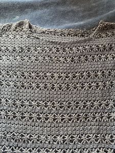 Gray Crochet Knit Top