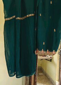 Emerald Green Embroidered Anarkali