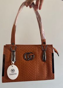 Chic Tan Textured Handbag