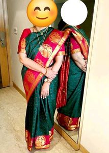 Green & Mirchi Red Kanchivaram Silk Sari