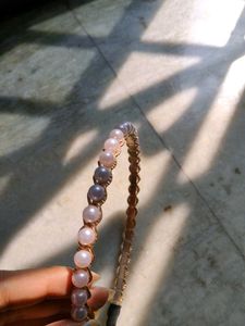 Pink Pearl Embellished Royal Hairband