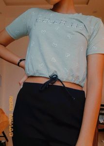 A Super Cute Crop Top With Heart Doodle