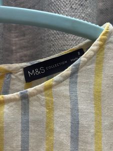 M&amp;S Striped Peplum Top