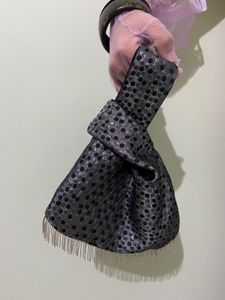 Black &amp; Silver Polka Putli Bag