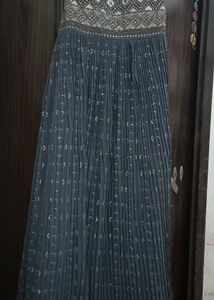 greyish blue ethnic gown