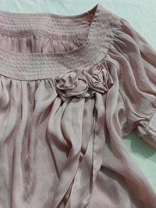 Elegant Pink Silky Dress