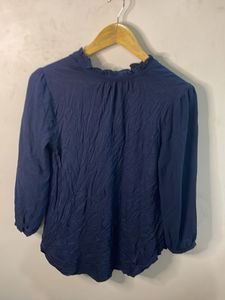 LOFT Navy Blue Sheer Blouse