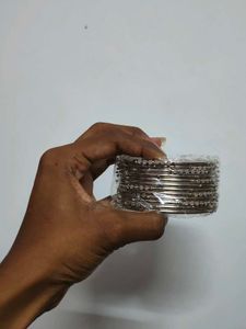 Set of Silver Oxidized Bangles