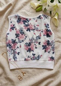 Cute Bunny Floral Tank  crop top