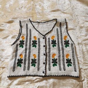 Crocheted Floral Vest